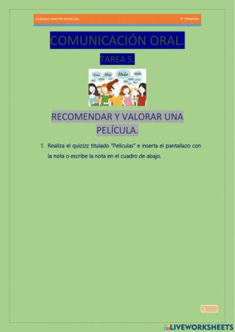 Comunicación oral. Tarea 5.