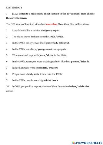 Listening comprehension