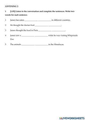 Listening comprehension 2