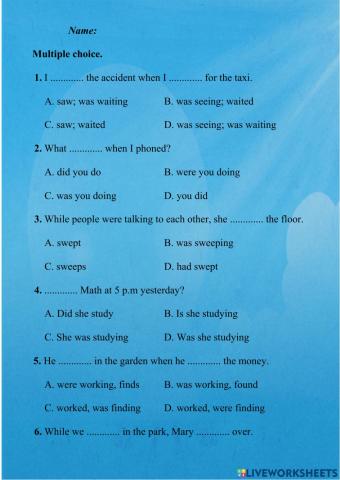 E10. Unit 4. Past simple and Past continuous