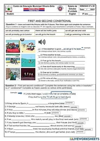 First and second conditional