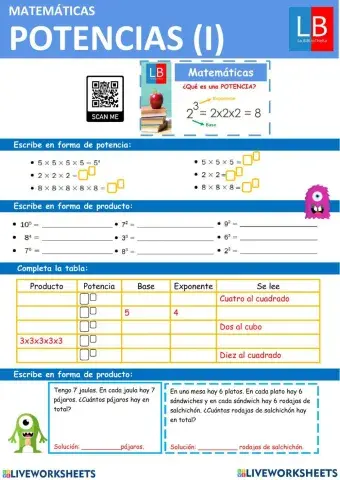 Potenciación con números naturales