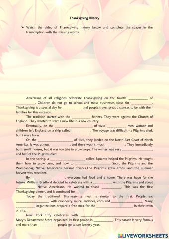 Thanksgiving History