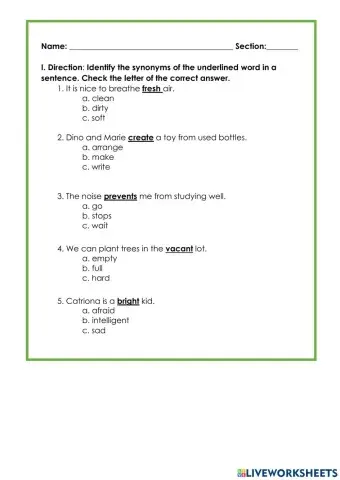 Identifying Synonyms