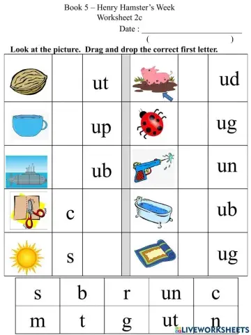 2c Short U CVC Worksheet