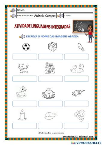 Escrita de nome da imagem