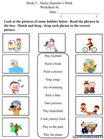 4c Hobbies Worksheet