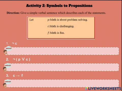 Symbols to propositions
