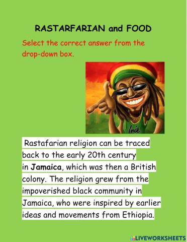 Rastafarian and Food