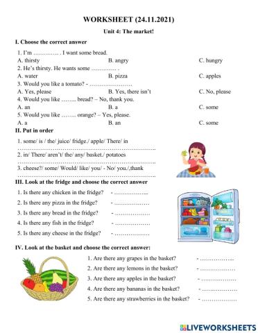 Unit 4: The market 24.11.2021