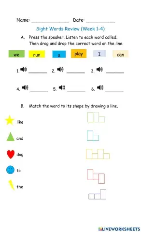 Sight Word Review 1-4