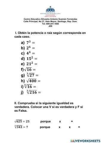 Potenciación y radicación