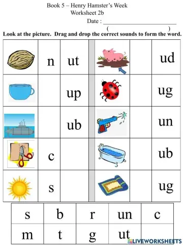2b Short U CVC worksheet