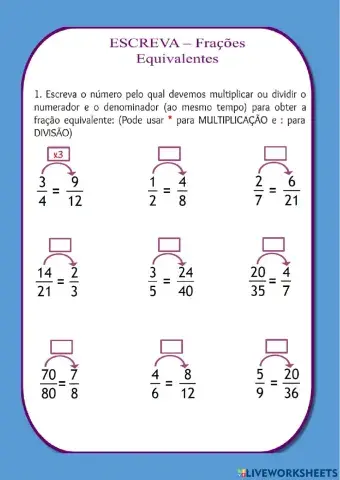Escreva - Frações equivalentes