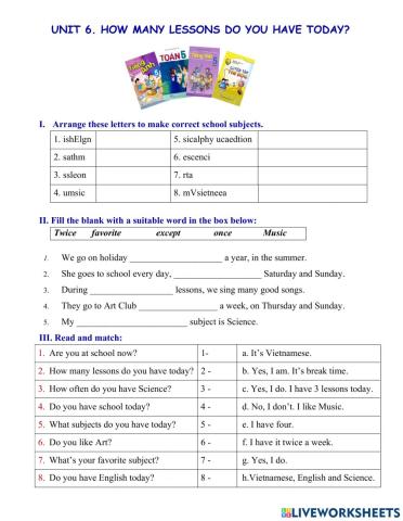 Tienh Anh lop 5 Unit 6