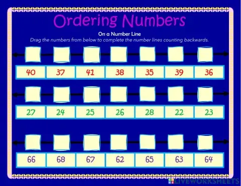 Counting Backwards on a number line 3