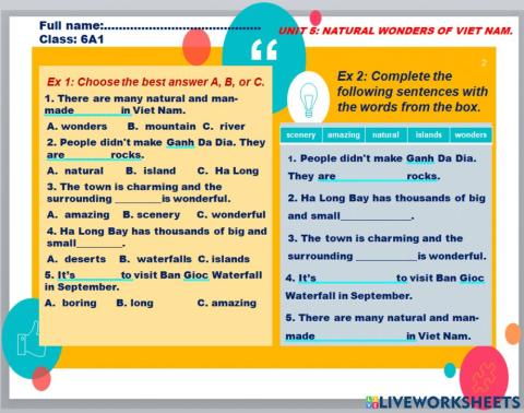 Unit 5: Natgural wonders of Viet Nam