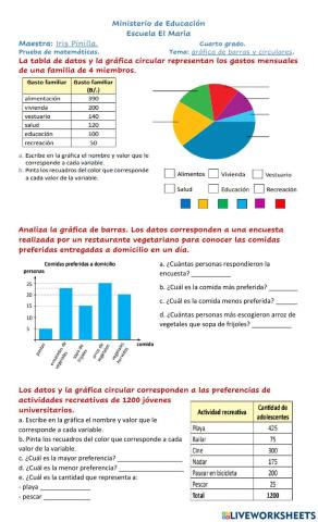 Graficas circulares y de barras.