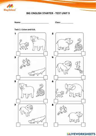 Big English Starter - Test Unit 9
