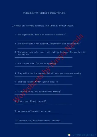 Direct indirect speech