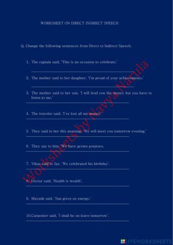 Direct indirect speech