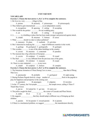 Grade 9 unit 5 review
