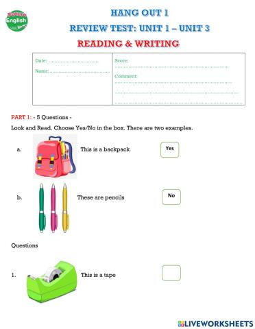 HO1 - Test Review 1 U1- U3