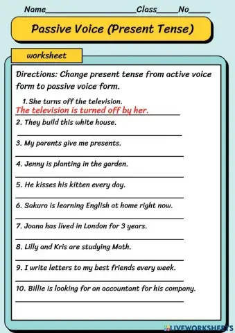 Passive Voice Present Tense