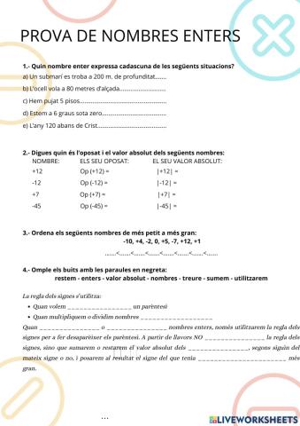 Prova Nombres Enters