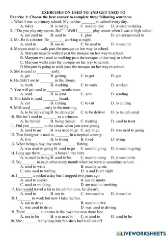 E9 - used to and get used to