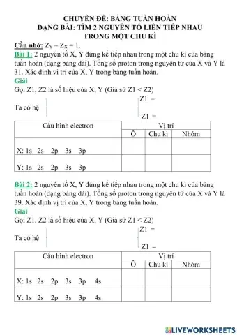 Dạng bài: Xác định 2 nguyên tố liên tiếp