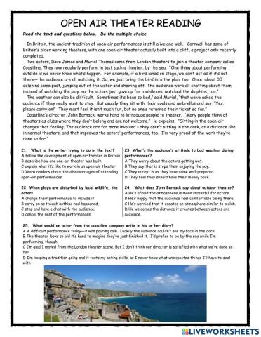 Open Air Theater PET Reader