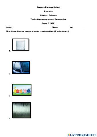 Condensation vs. Evaporation