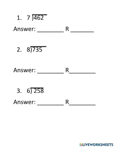 Long Division Worksheet 4