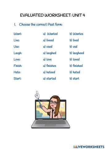 Evaluated worksheet 3rd UNIT 4