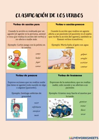 Clasificación de los verbos según su relación