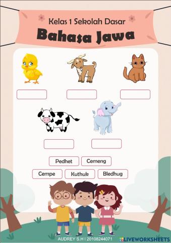 Nama anak hewan dalam Bahasa Jawa