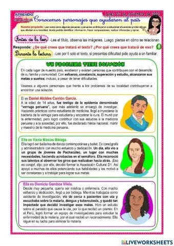 Conocemos algunos personajes del peru