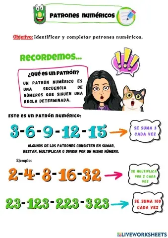 Encuentra el patrón númerico - Tarea matemáticas