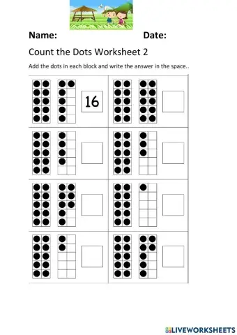 Count the Dots Worksheet 2