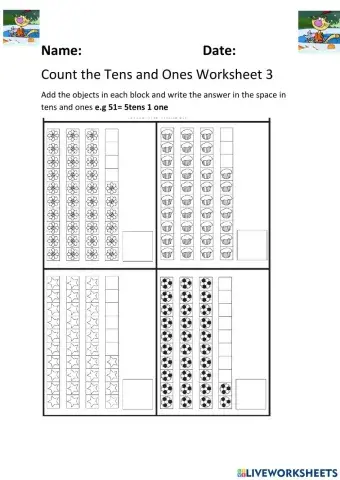 Count the Tens and Ones Worksheet 3