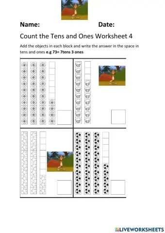 Count the Tens and Ones Worksheet 4