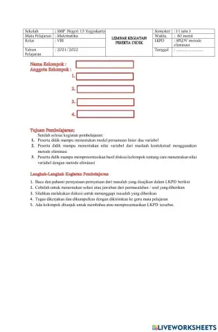 SPLDV metode eliminasi