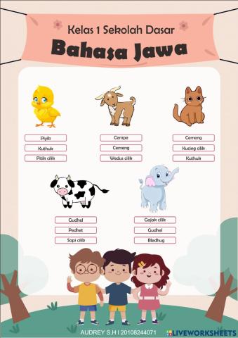 Nama hewan dalam Bahasa Jawa