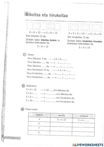 BIkoitzak eta Hirukoitzak