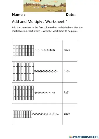 Add and Multiply worksheet 4