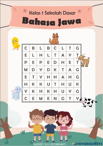 Nama anak hewan dalam Bahasa Jawa