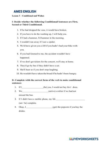 Conditional and Wishes