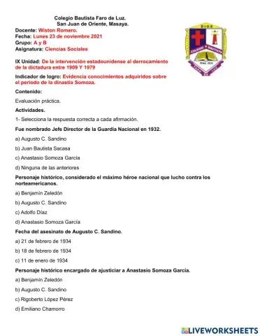 Evaluación de Ciencias Sociales