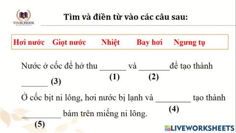 Khoa học: Sự ngưng tụ (tiết 2)